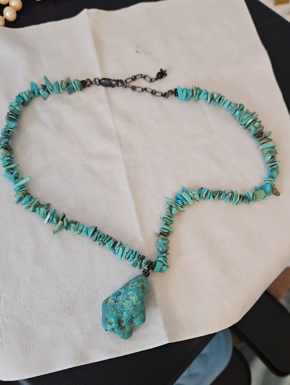 Turquoise Chip Pendant Necklace - Turquoise Blue